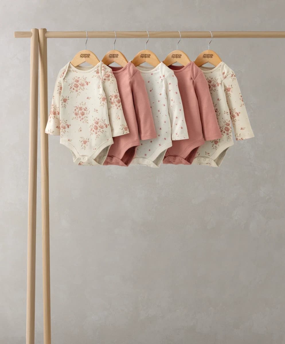 Organic Long Sleeve Bodysuits Floral