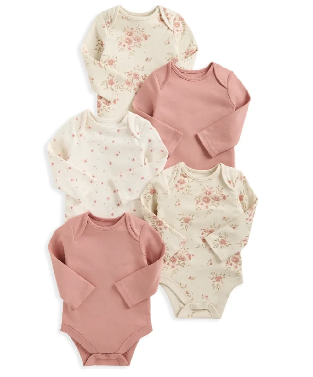 Organic Long Sleeve Bodysuits Floral